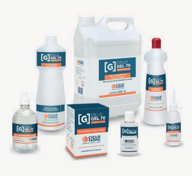 Ciclo Gel 70 e Álcool Etílico 70° INPM